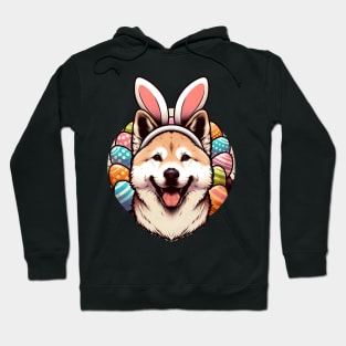 Happy Jindo Wears Bunny Ears for Easter Celebration Hoodie